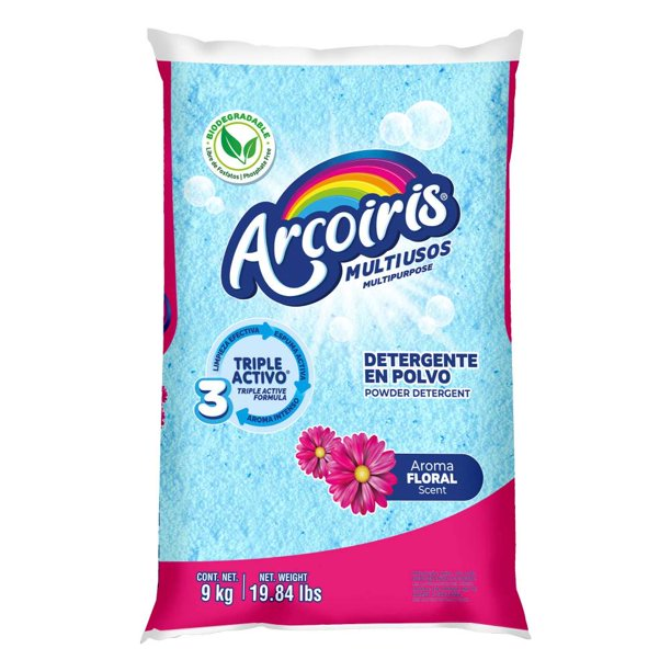 DETERGENTE EN POLVO ARCOIRIS 9kg