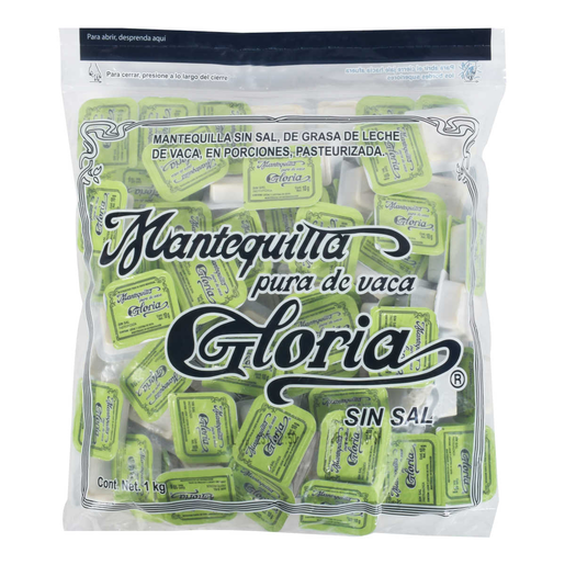 Mantequilla Porc. Gloria Sin Sal 100pza / 10g