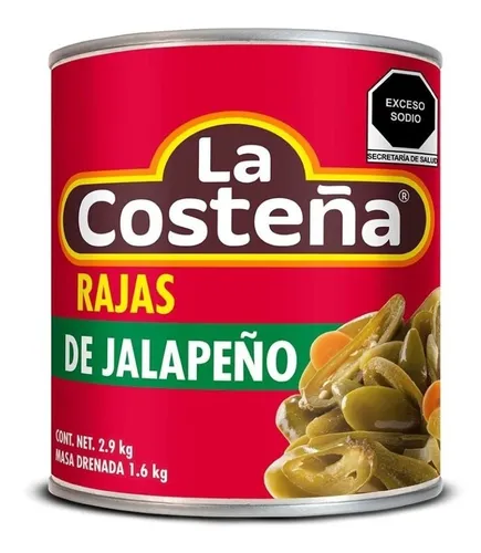Chiles Rajas Jalapeños La Costeña 2.8kg