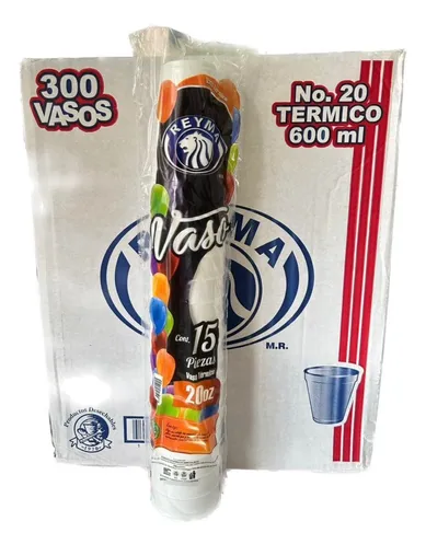 Vaso Térmico No. 20 - 20paq. / 15pza
