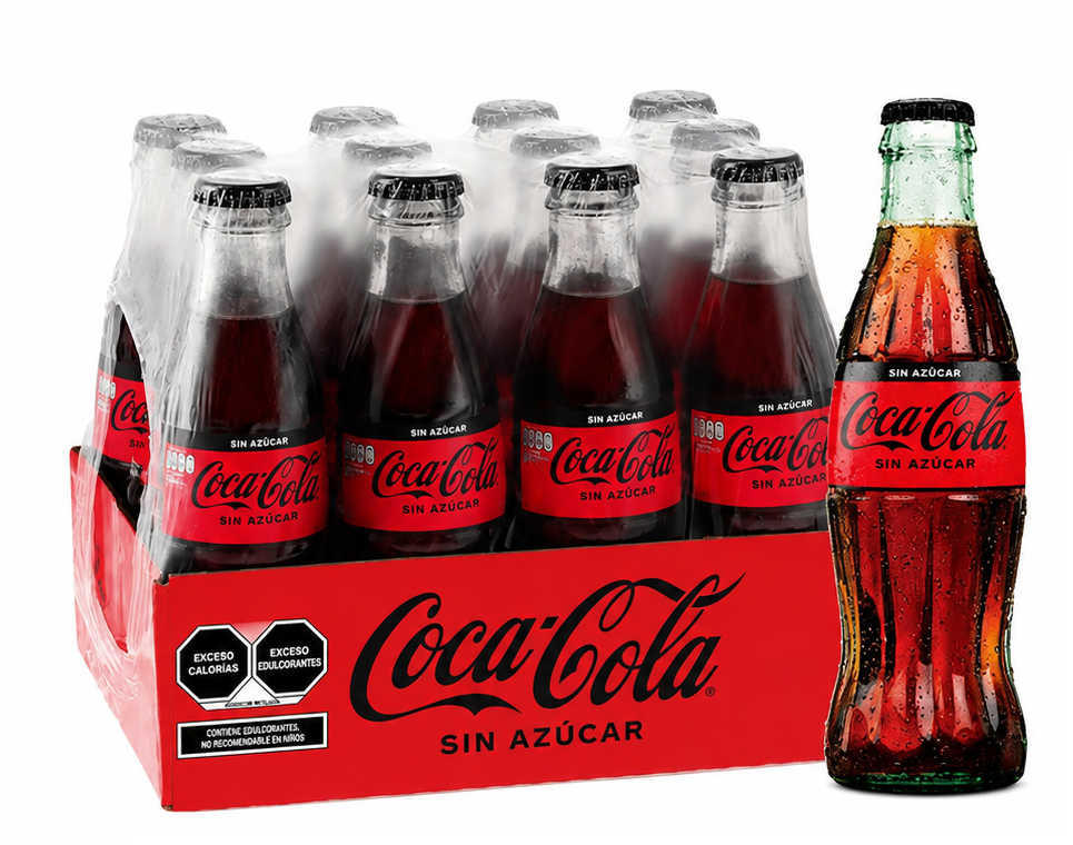 Refresco Mini Coca Cola Sin Azucar Vidrio 235ml 12pack
