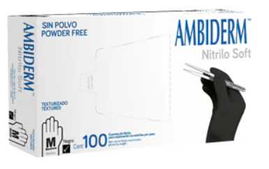 Guante Nitrilo Ambiderm Sin Polvo 100pza