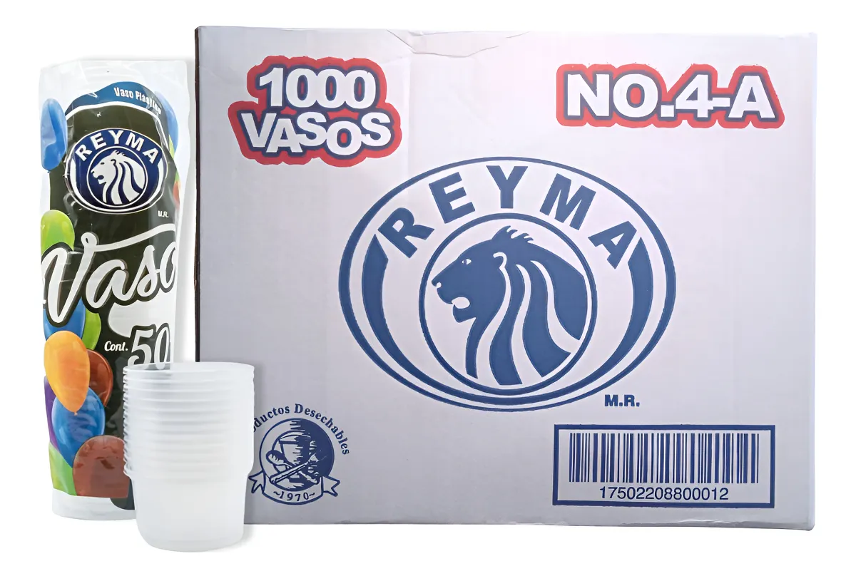 Vaso Plástico No. 4 Ancho Reyma - 20paq. / 50pza