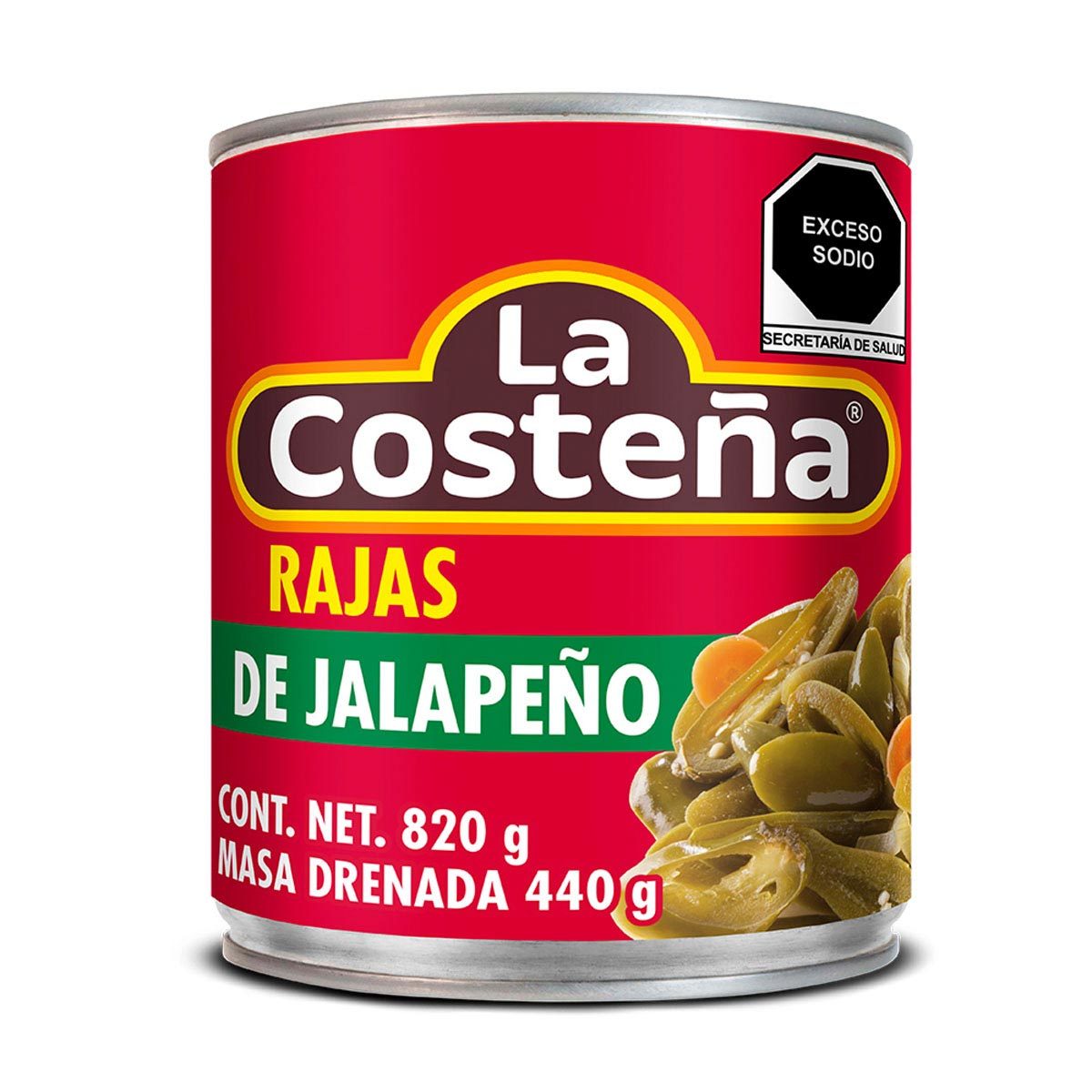 CHILES JALAPEÑOS EN RAJAS LA COSTEÑA 820g