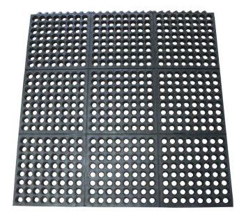 TAPETE ANTIFATIGA HULE NEGRO 90x90